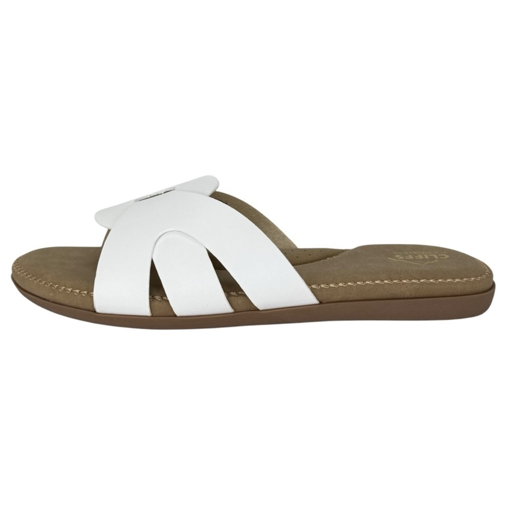 Cliffs by White Mountain Fortunate White Womens Slide Sandals Size 11M - Picture 3 of 12